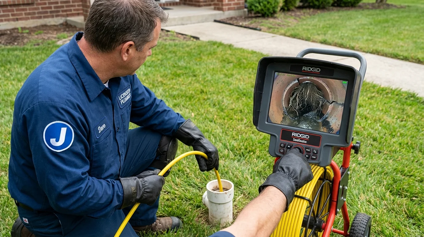 Sewer camera inspection being performed by Johns Plumbing LLC in Beaumont